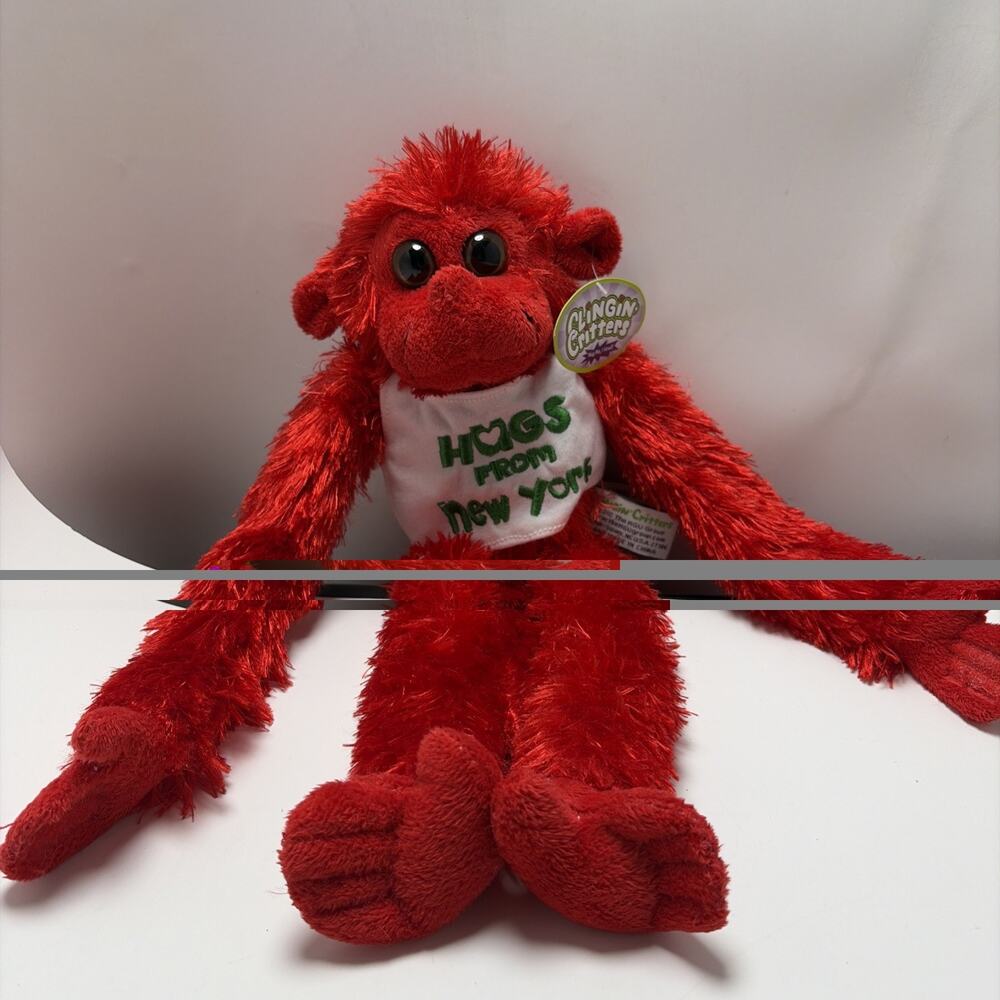 NWT Clingin Critters Red Monkey Hugs From Austin Plush With Sounds